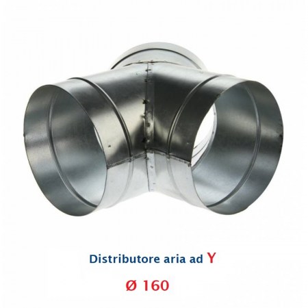Raccordo a Y diametro 160 mm per aria calda e fredda.